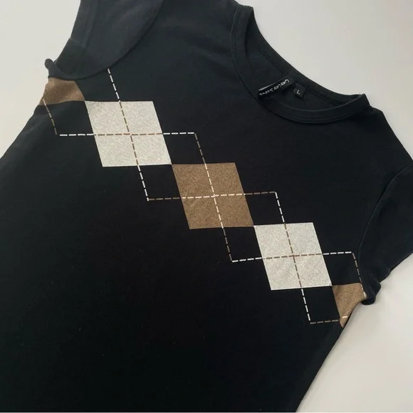 Black argyle baby tee - Picture 3 of 4